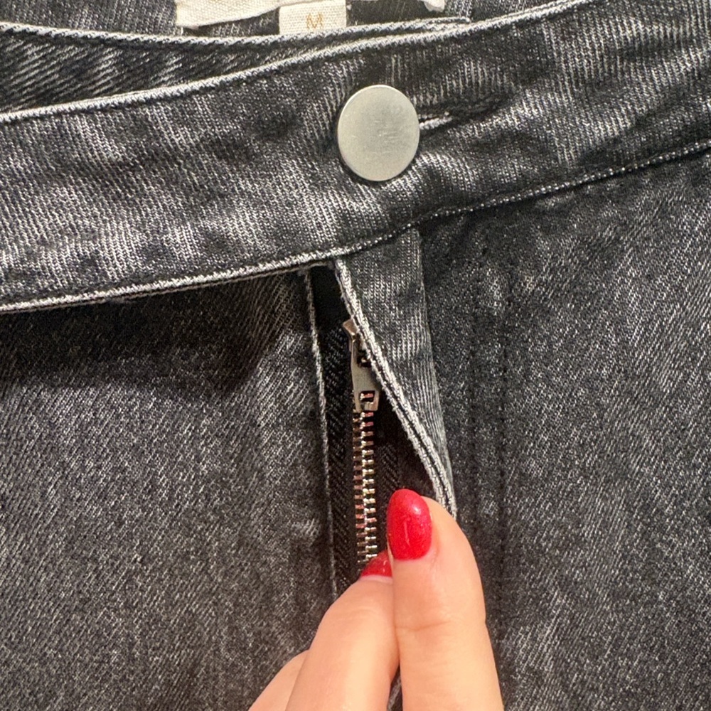 Stylish Charcoal Wide Leg Women's Jeans - Picture 3 of 7